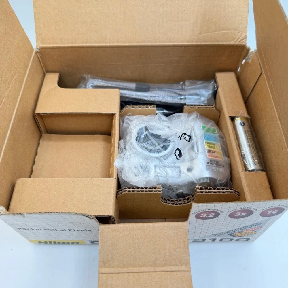 Nikon Coolpix 3100 Digital Camera Silver 3.2MP 3x Optical Zoom Boxed Bundle